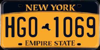 NY license plate HGO1069