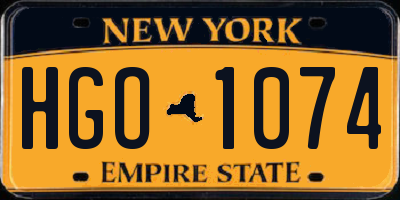 NY license plate HGO1074