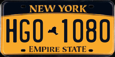 NY license plate HGO1080