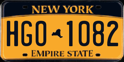 NY license plate HGO1082