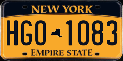 NY license plate HGO1083