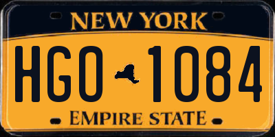 NY license plate HGO1084