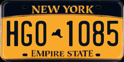 NY license plate HGO1085