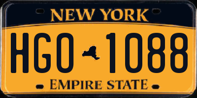 NY license plate HGO1088