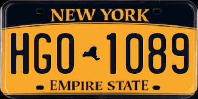 NY license plate HGO1089