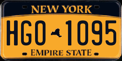 NY license plate HGO1095