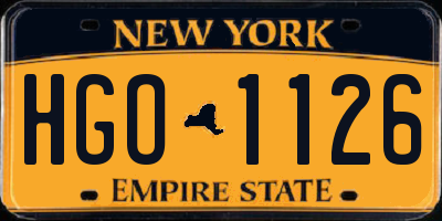 NY license plate HGO1126