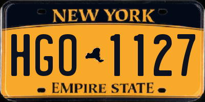 NY license plate HGO1127