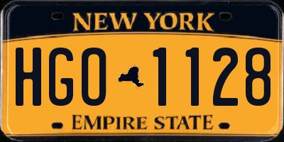 NY license plate HGO1128