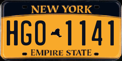 NY license plate HGO1141