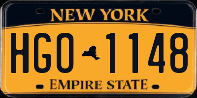 NY license plate HGO1148