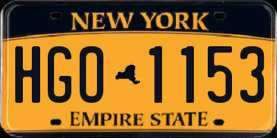 NY license plate HGO1153