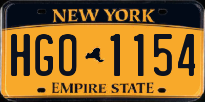 NY license plate HGO1154