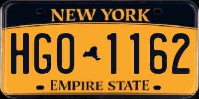 NY license plate HGO1162