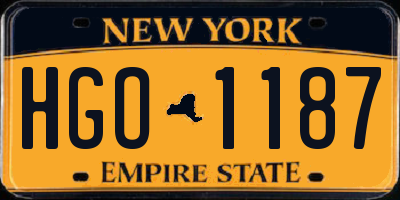 NY license plate HGO1187