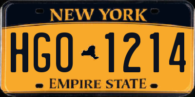 NY license plate HGO1214