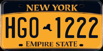 NY license plate HGO1222