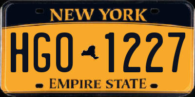 NY license plate HGO1227