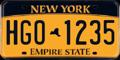 NY license plate HGO1235