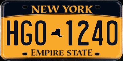 NY license plate HGO1240