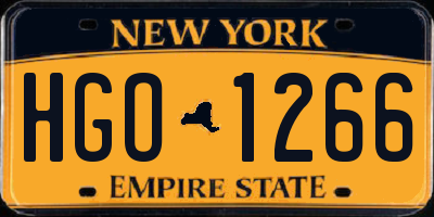 NY license plate HGO1266