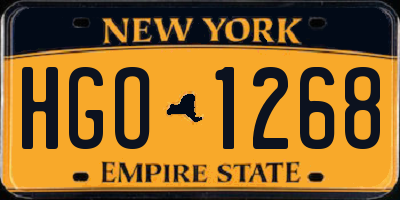 NY license plate HGO1268