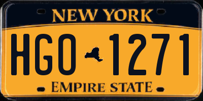 NY license plate HGO1271