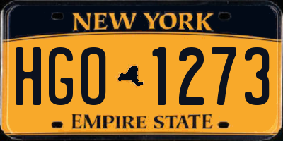 NY license plate HGO1273