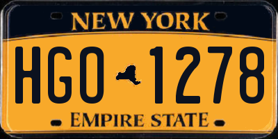 NY license plate HGO1278