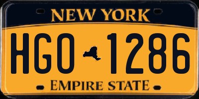 NY license plate HGO1286