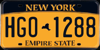 NY license plate HGO1288