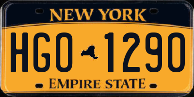 NY license plate HGO1290