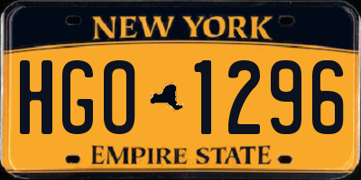 NY license plate HGO1296