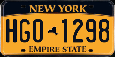 NY license plate HGO1298