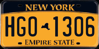NY license plate HGO1306