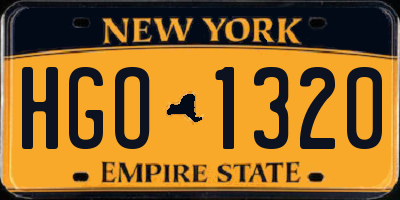 NY license plate HGO1320