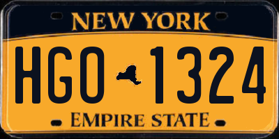 NY license plate HGO1324