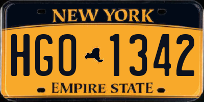 NY license plate HGO1342
