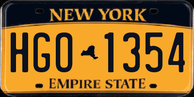 NY license plate HGO1354