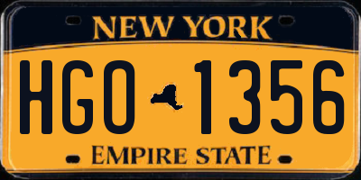 NY license plate HGO1356