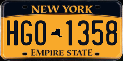 NY license plate HGO1358