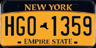 NY license plate HGO1359