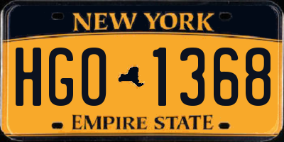 NY license plate HGO1368