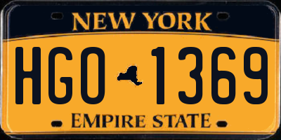 NY license plate HGO1369