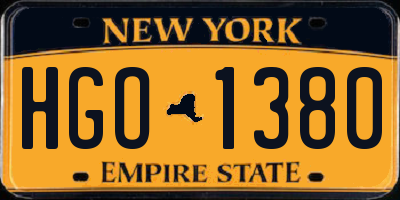 NY license plate HGO1380