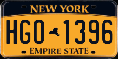 NY license plate HGO1396