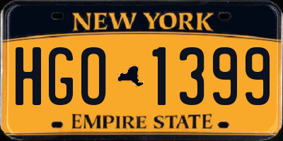 NY license plate HGO1399