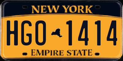 NY license plate HGO1414