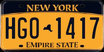 NY license plate HGO1417