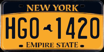NY license plate HGO1420